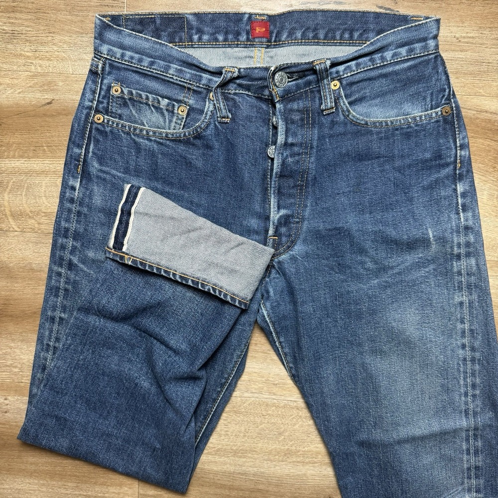 Resolute 710 Jeans Mens 30x27 Blue Selvedge Denim Made‎ in Japan Straight Leg
